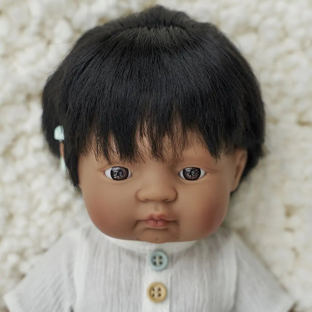 Miniland Baby Doll Hispanic Boy with Hearing Implant 15"