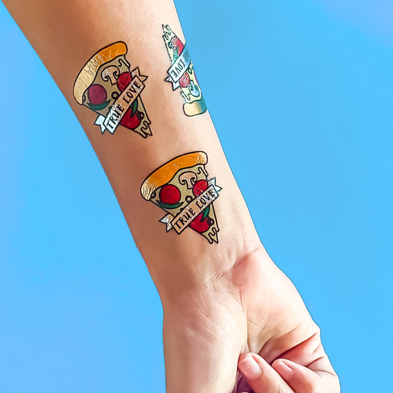 MY TRUE LOVE IS PIZZA Temporary Tattoos