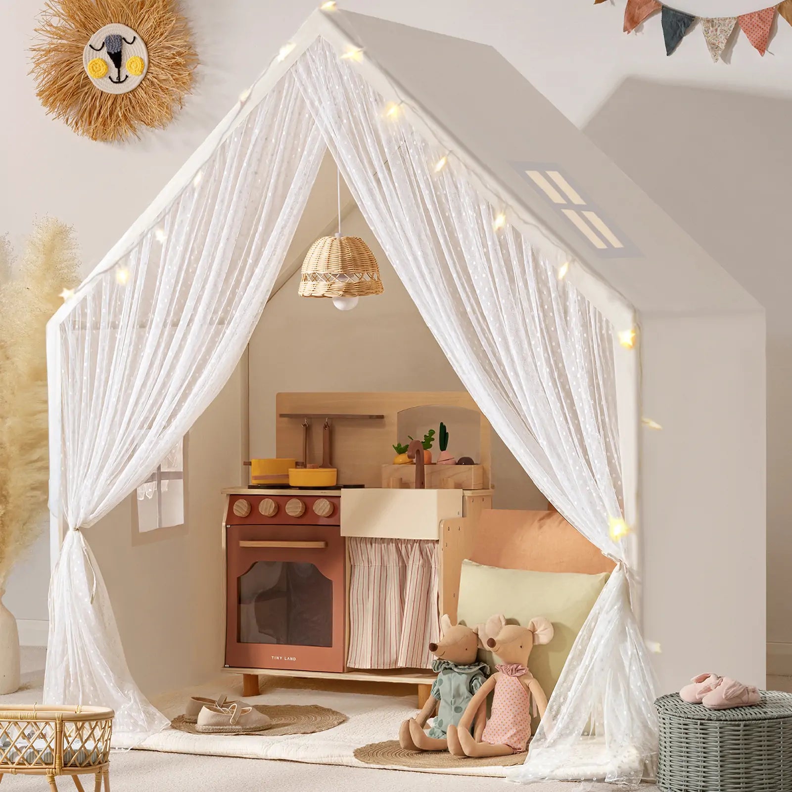 Tiny Land® Large Space Play House with Star Lights