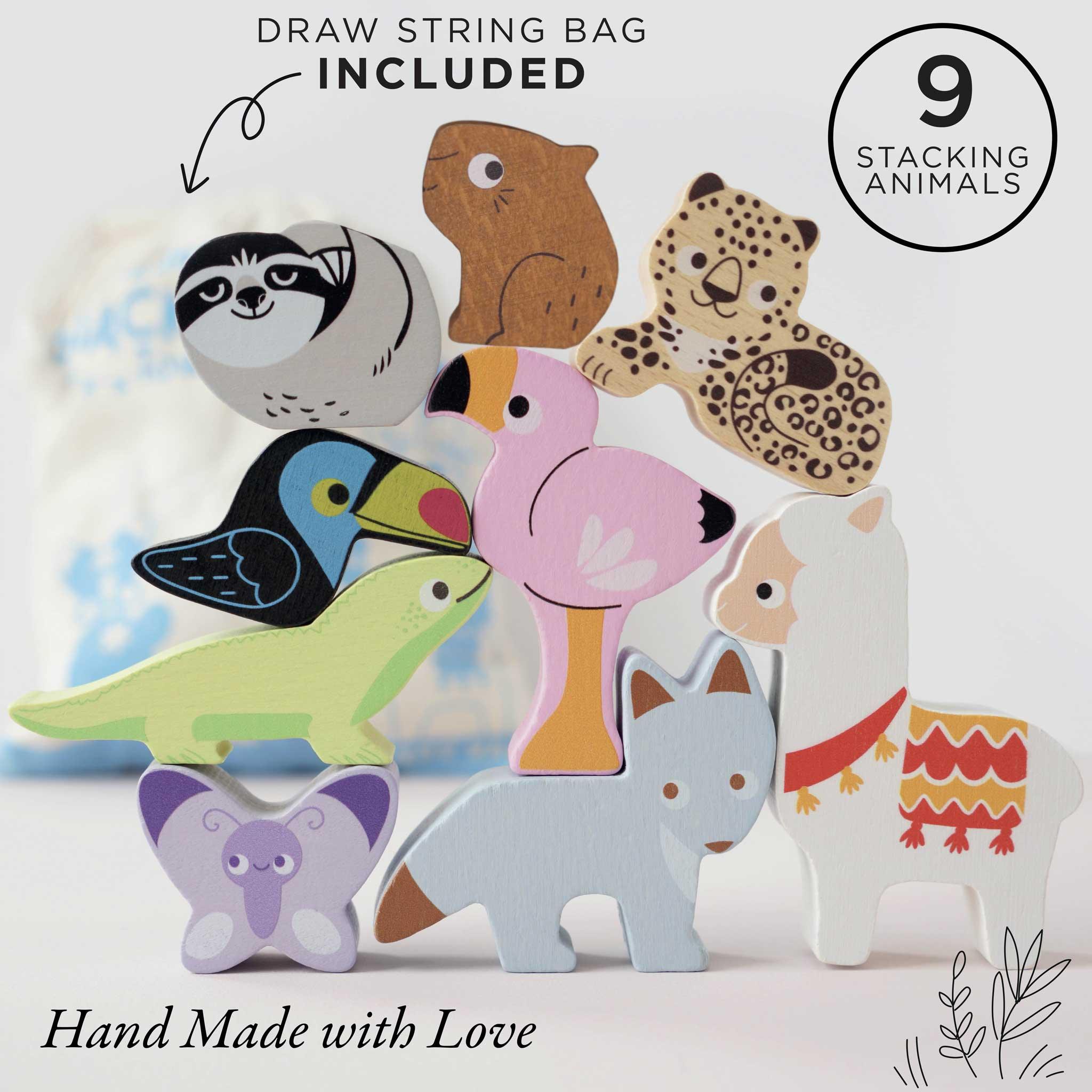 Andes Wooden Animals Stacking Toy - Why and Whale