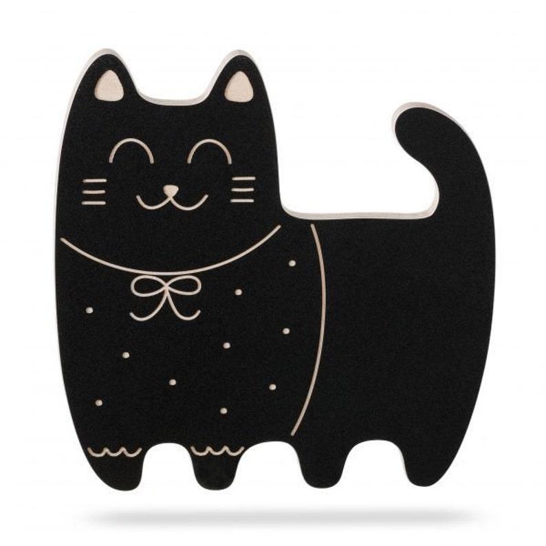 Cat shaped chalk board w/ chalk - Why and Whale