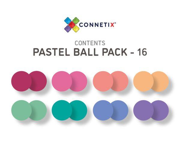 Connetix Tiles 16 Pc Pastel Replacement Ball Pack - Why and Whale