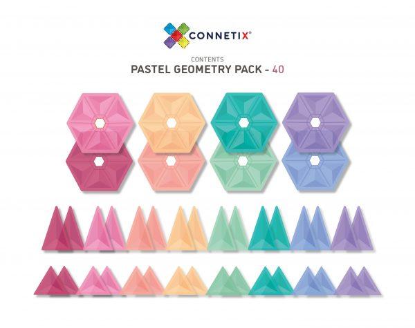 Connetix Tiles 40 Piece Pastel Geometry Pack - Why and Whale
