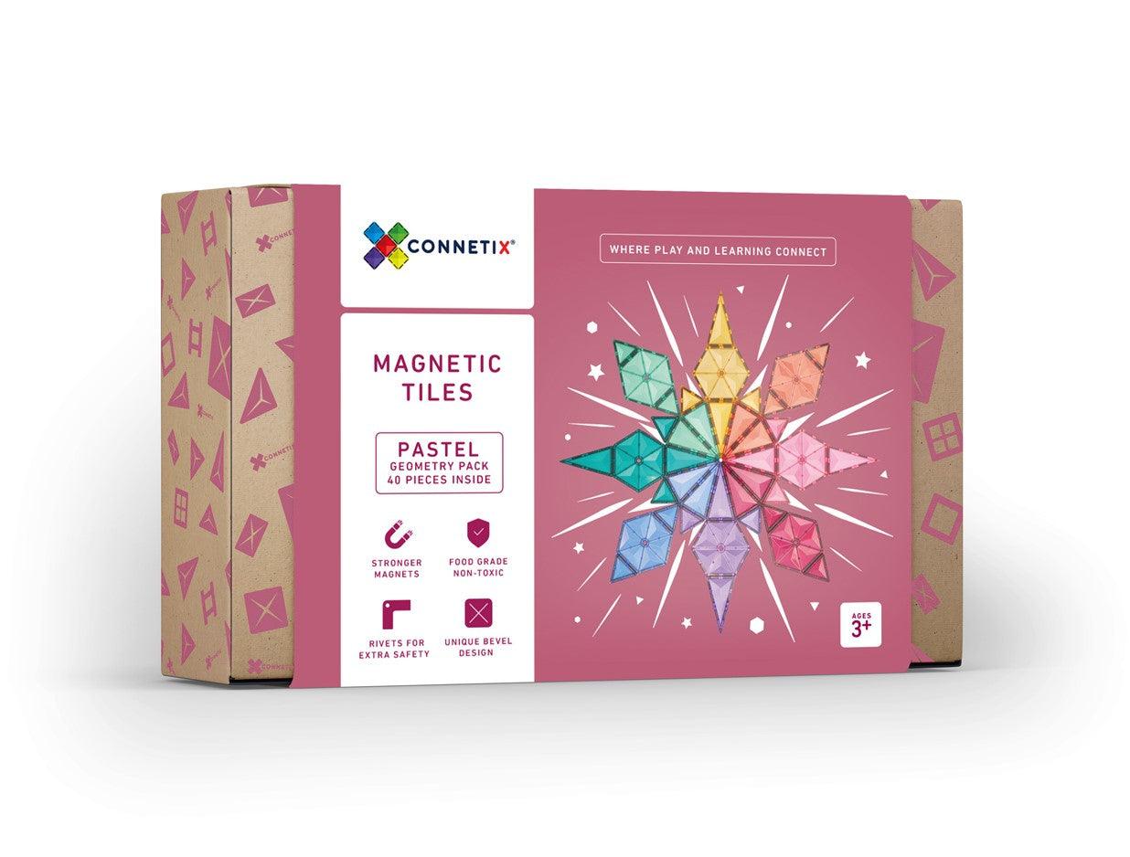 Connetix Tiles 40 Piece Pastel Geometry Pack - Why and Whale
