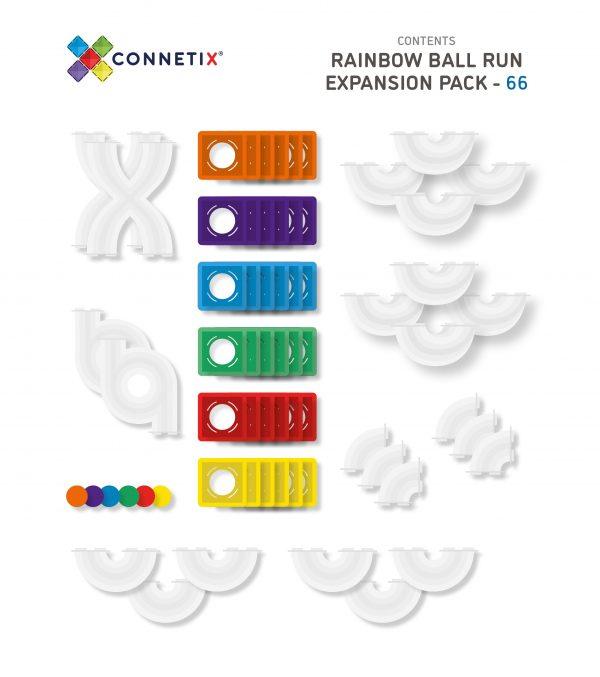 Connetix Tiles 66 pc Rainbow Ball Run Expansion Pack - Why and Whale