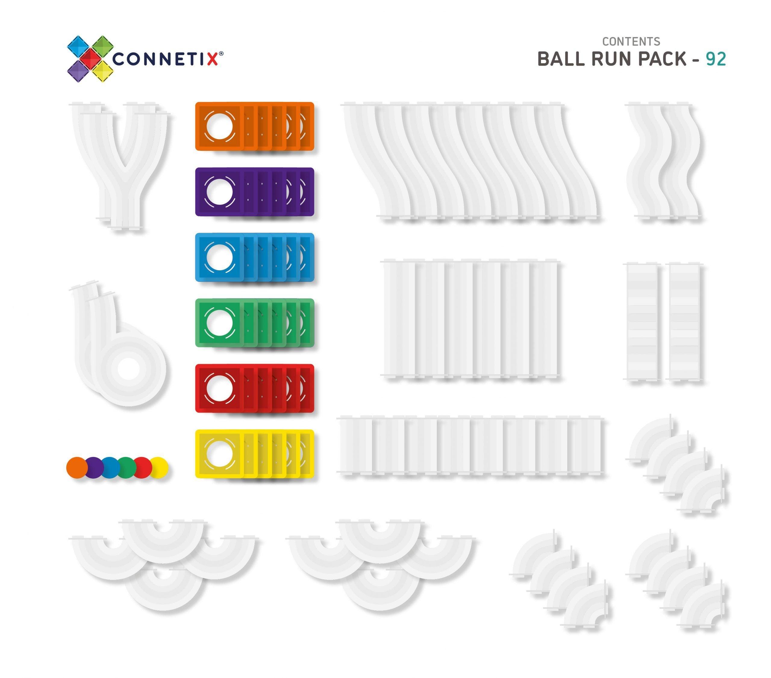 Connetix Tiles 92pc Ball Run Expansion Pack - Why and Whale