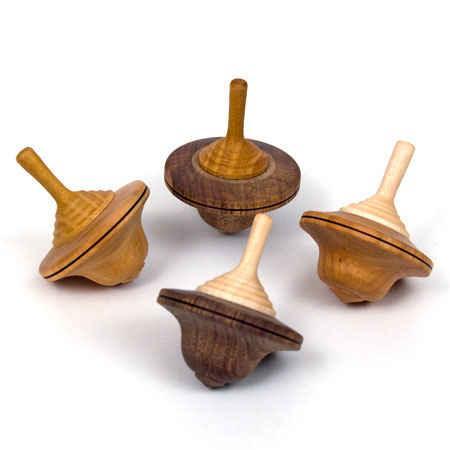 Duet Wooden Spinning Top - Why and Whale