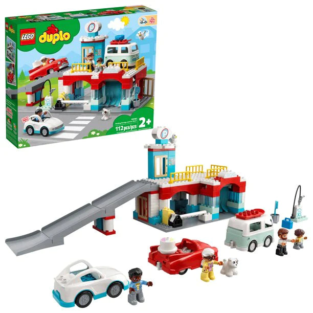 Duplo Parking Garage and Car Wash Building Toy 10948 - Why and Whale