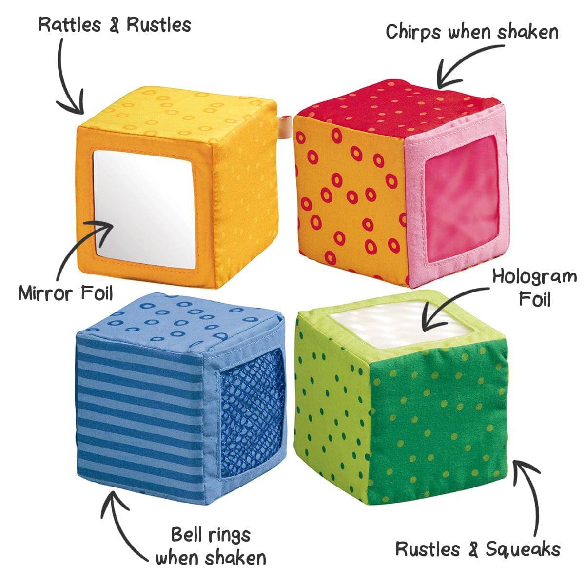 Happy Quartett Baby's 4 Piece Soft Block Set
