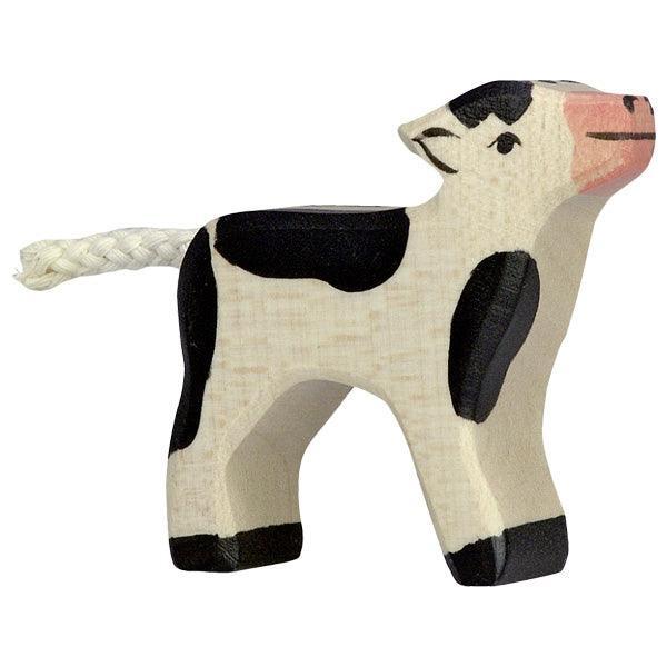 Holztiger - Wooden Animal - Calf, black - Why and Whale