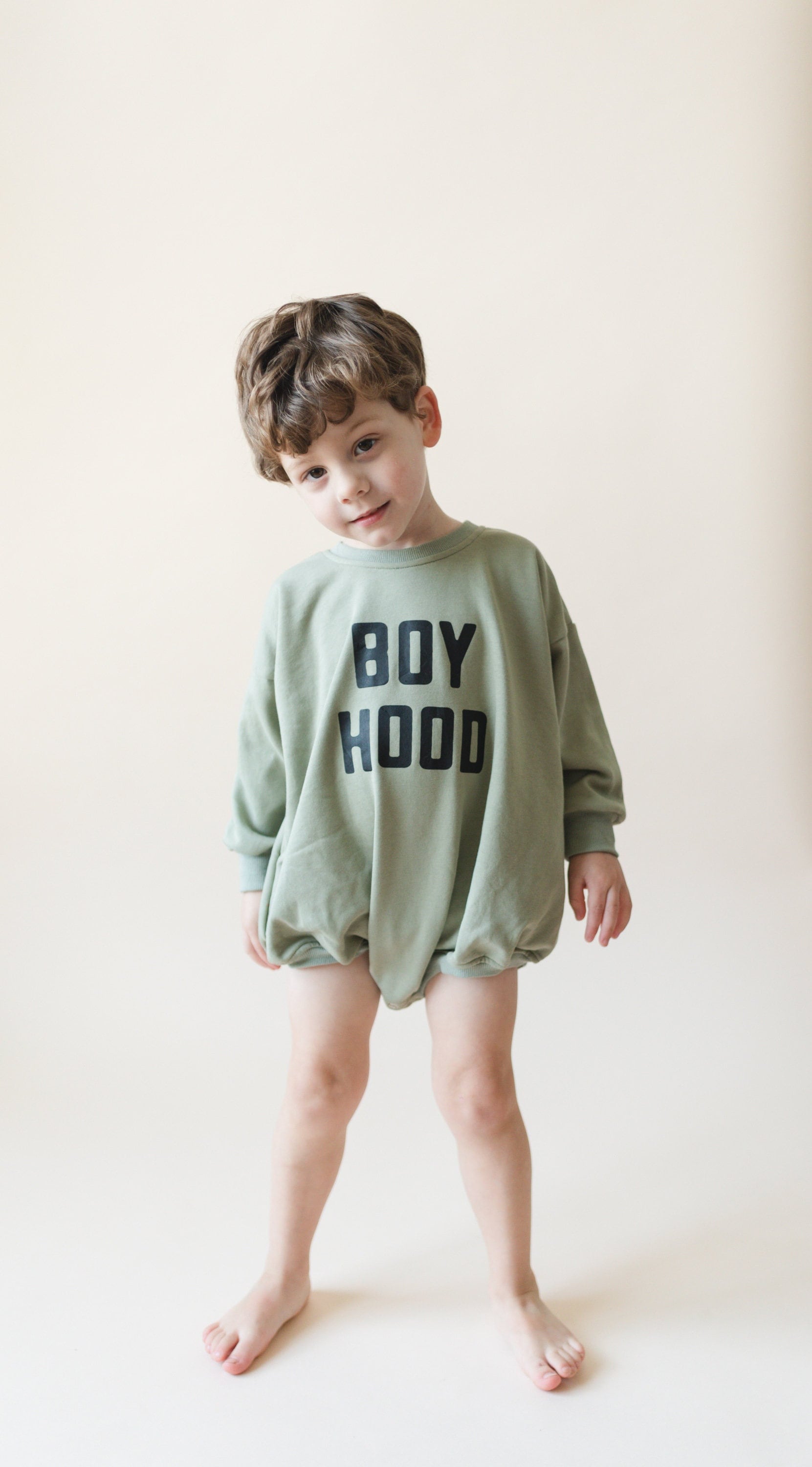Boy Hood Oversized Sweatshirt Romper - more colors