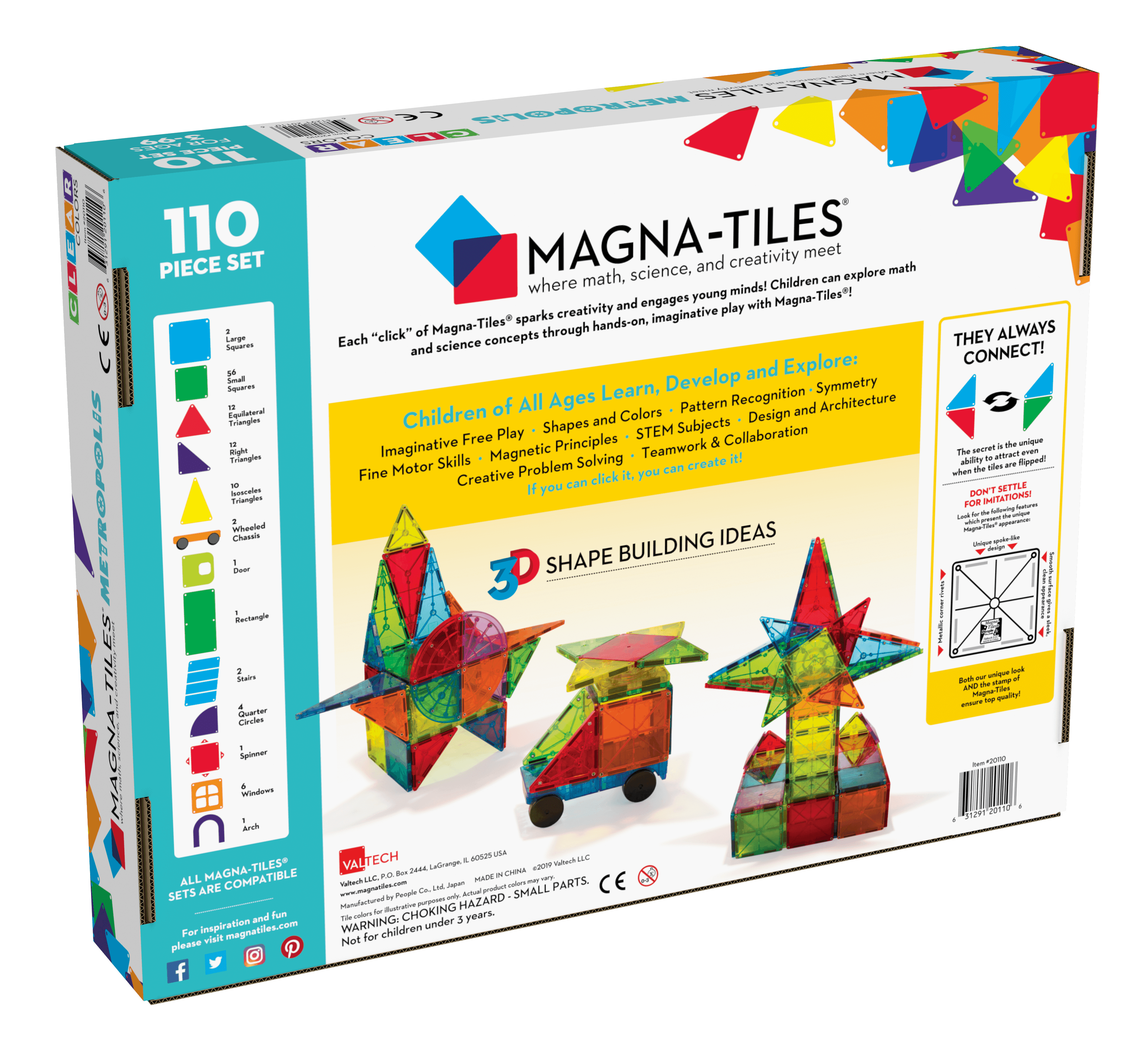 Magna-Tiles® Metropolis 110-Piece Set - Why and Whale