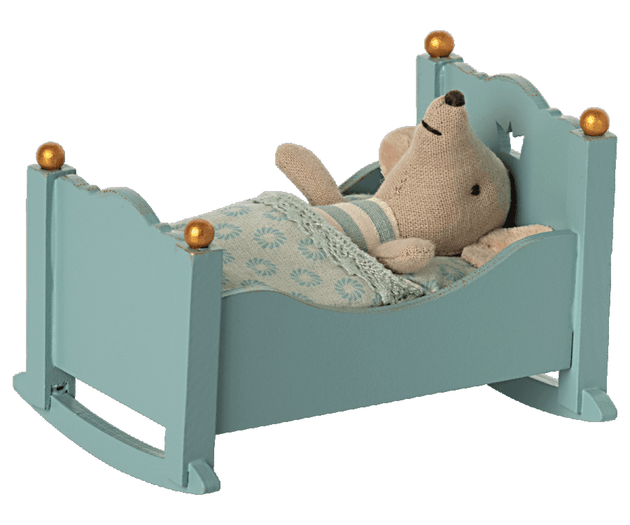 Maileg - Cradle for Baby mouse, blue - Why and Whale