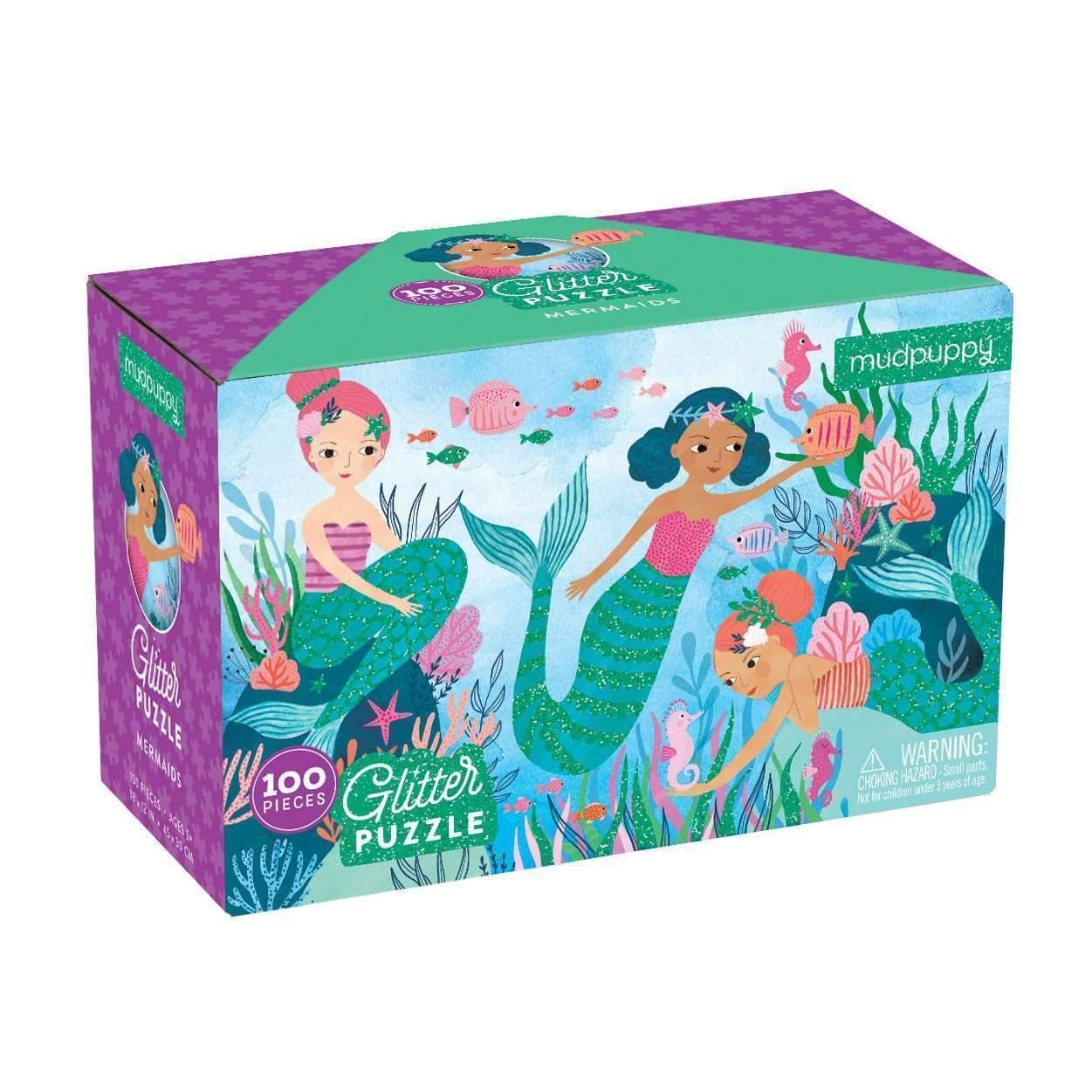 Mermaids Glitter Puzzle, 100pc - Why and Whale