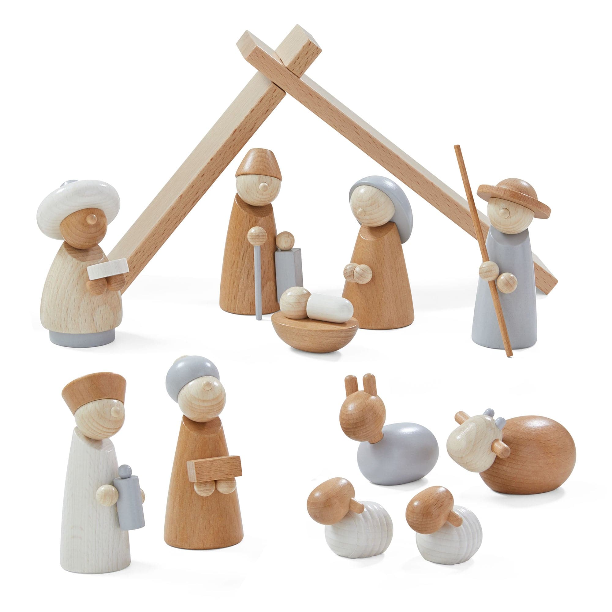 Natural Wood Nativity Set