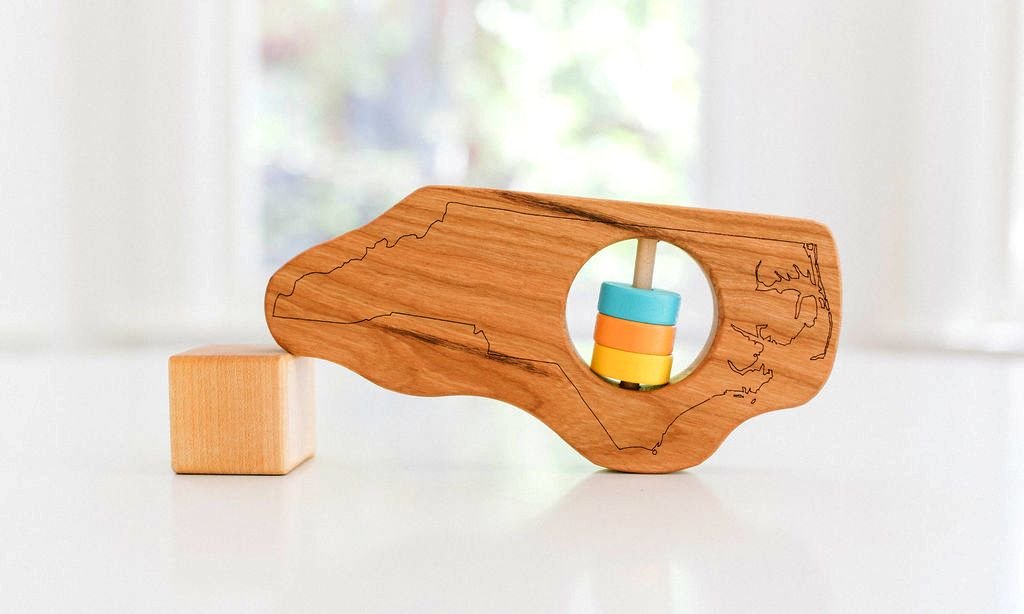 North Carolina State Wooden Baby Rattle™