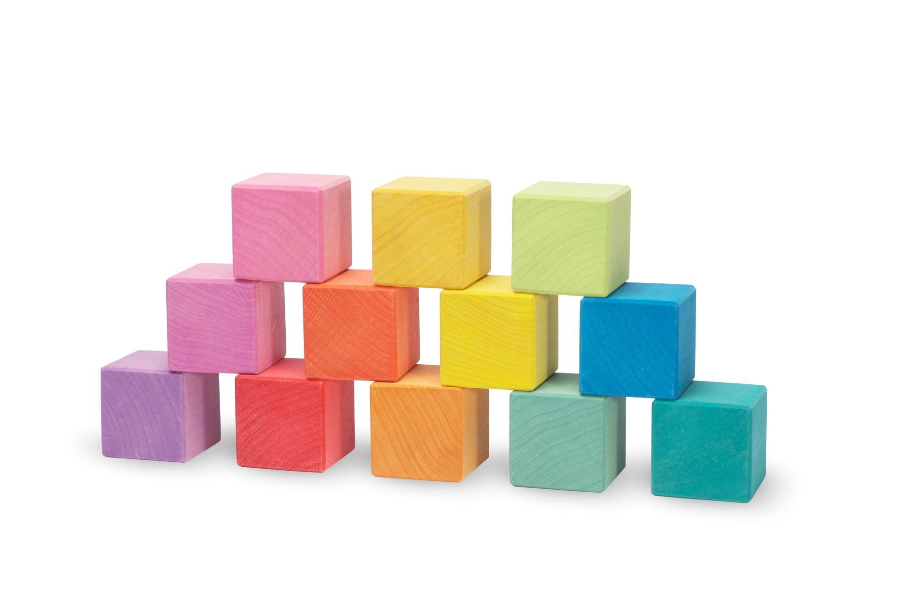 Ocamora - 'Cubos' 12 Colorful Cube Blocks - Why and Whale