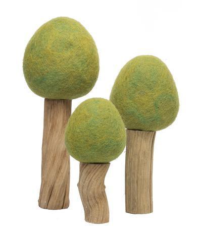 Spring Green Felt Trees, 3pc - Why and Whale
