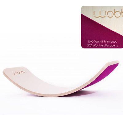 Wobbel - Waldorf Balance Board Natural / Raspberry Felt - Why and Whale