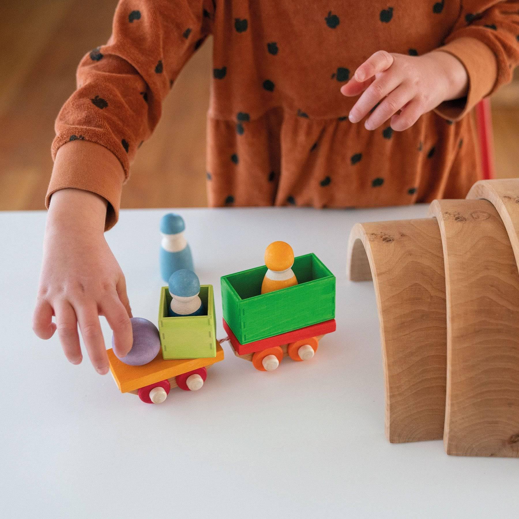 Wooden Train Building Set - Why and Whale