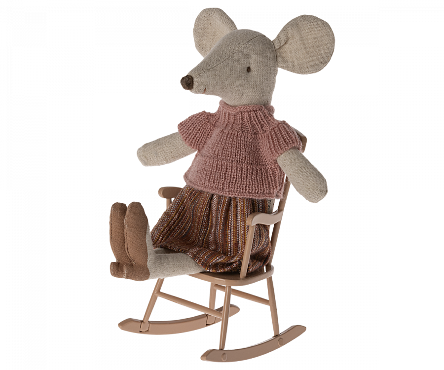 Maileg - Rocking chair, Mouse - Dark powder