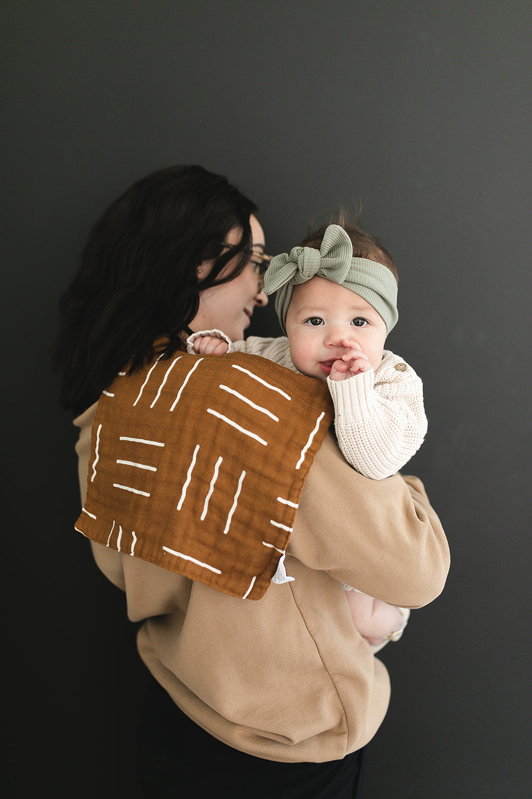 Mustard Mudcloth Muslin Burp Cloth