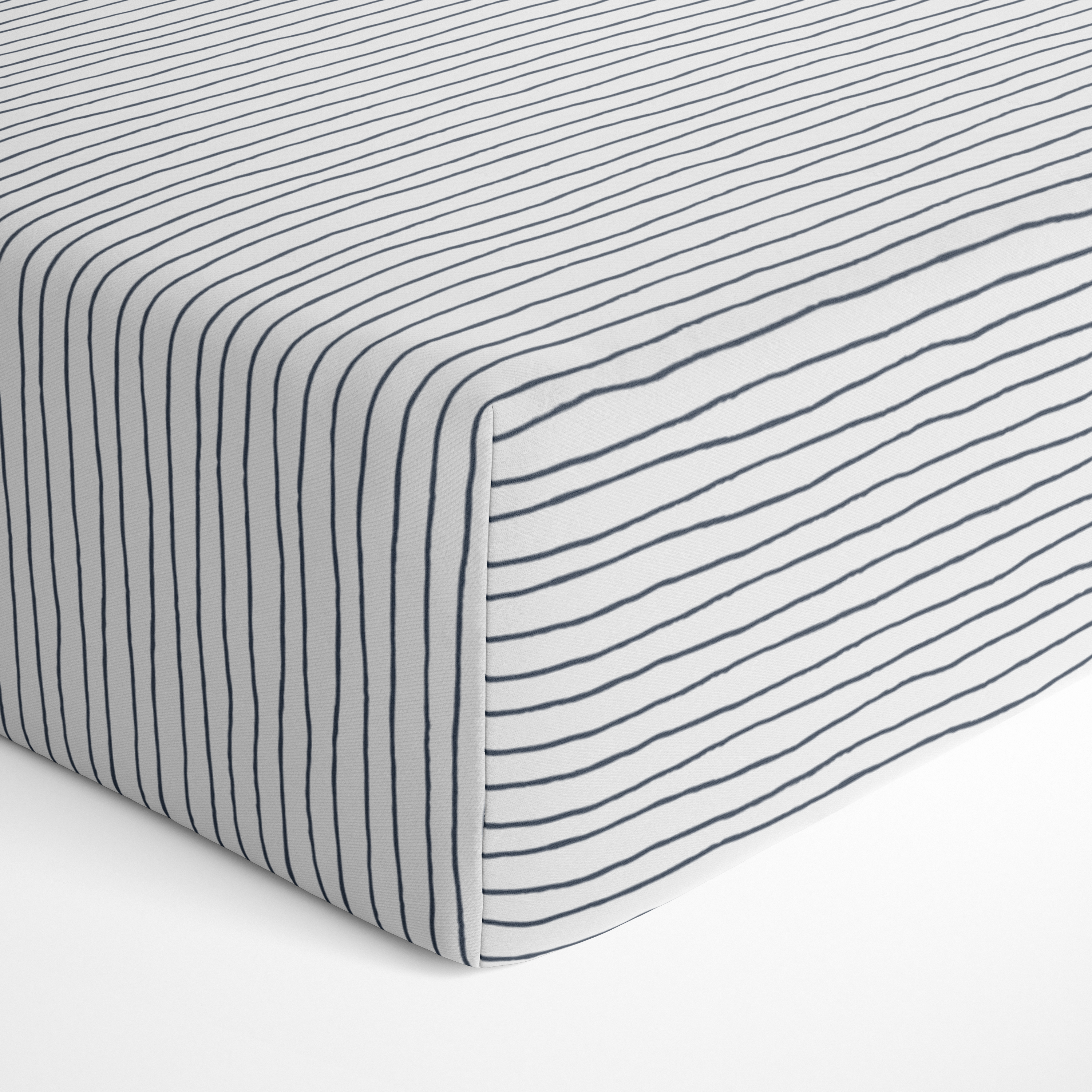 Organic Crib Sheet - Cobi Blue Stripes