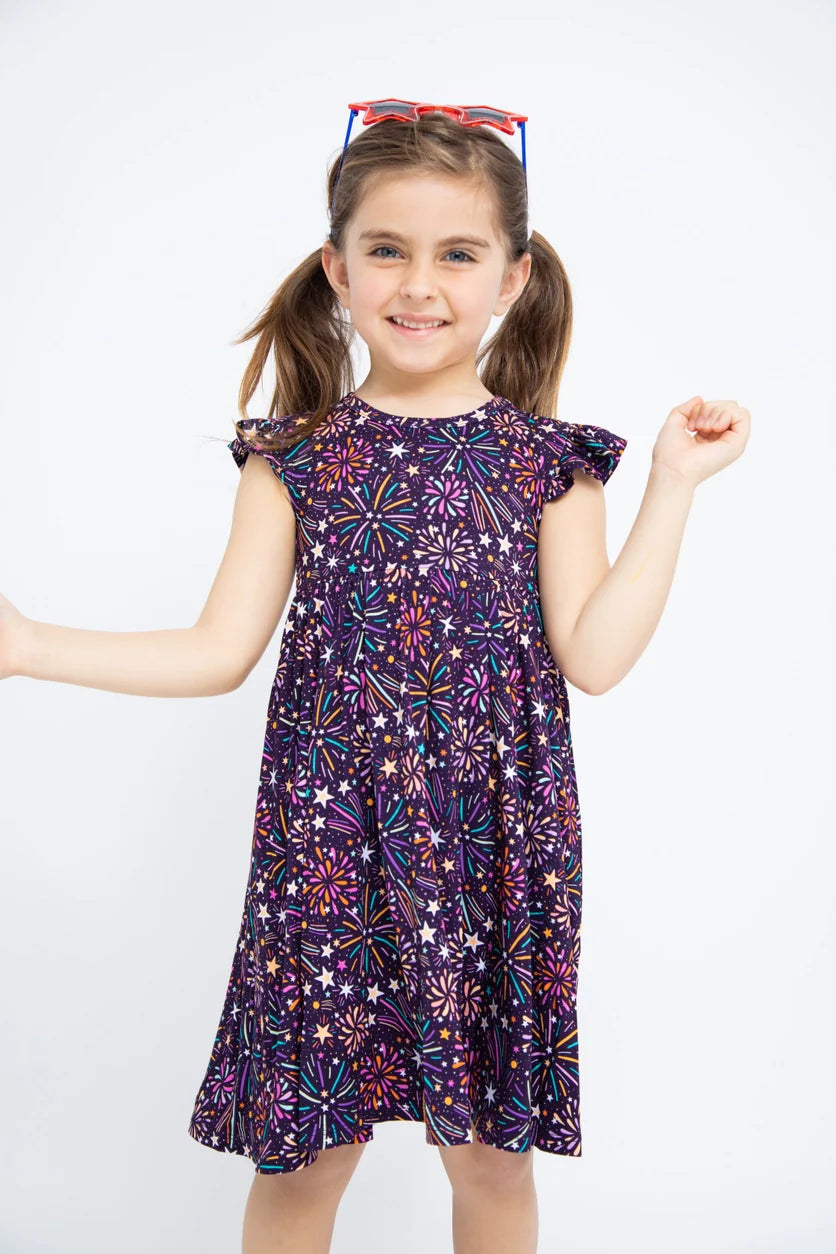 Bamboo Flutter Twirl Dress - Firework