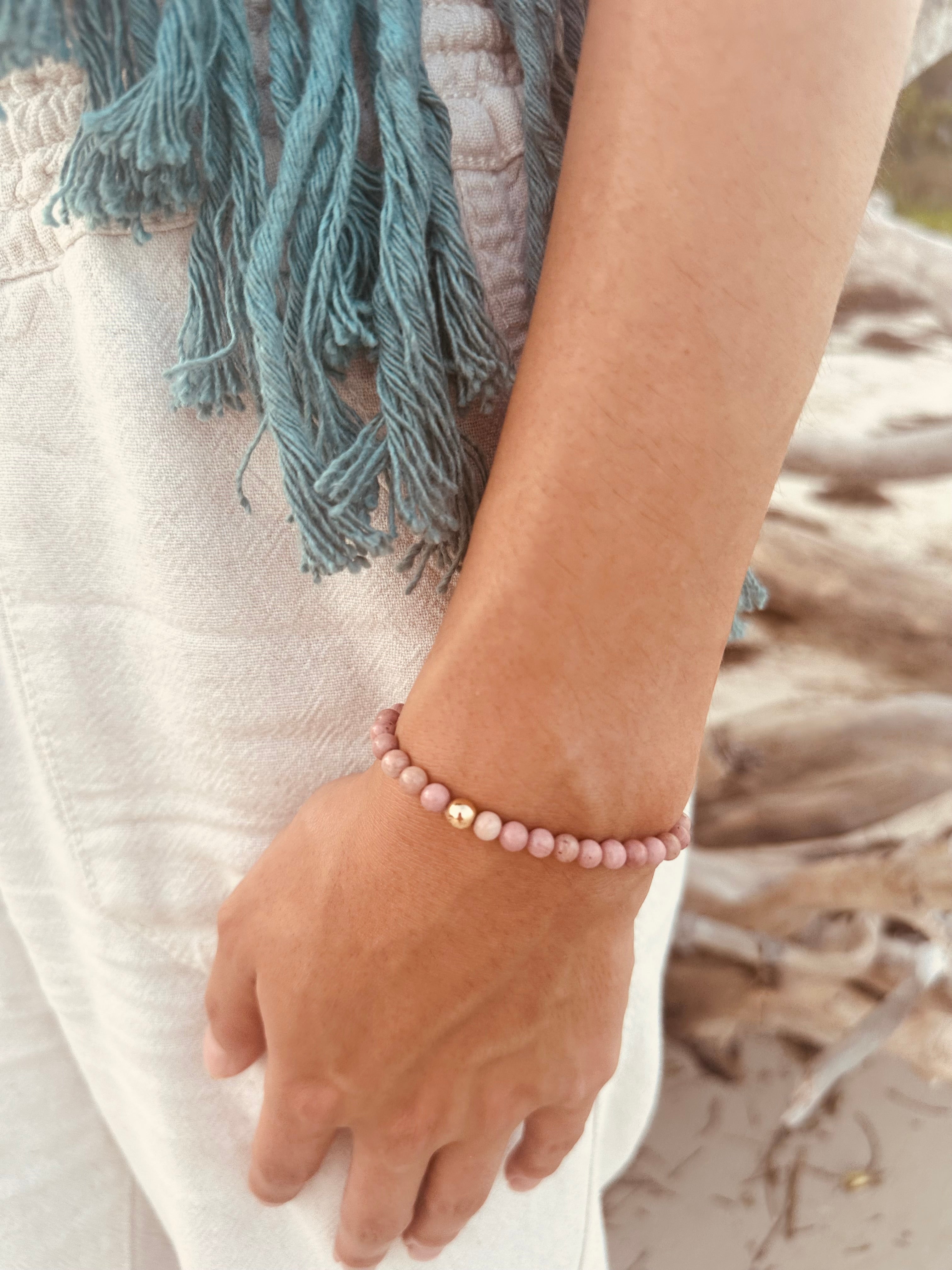 Petrified Rhodonite + Gold || Bracelet