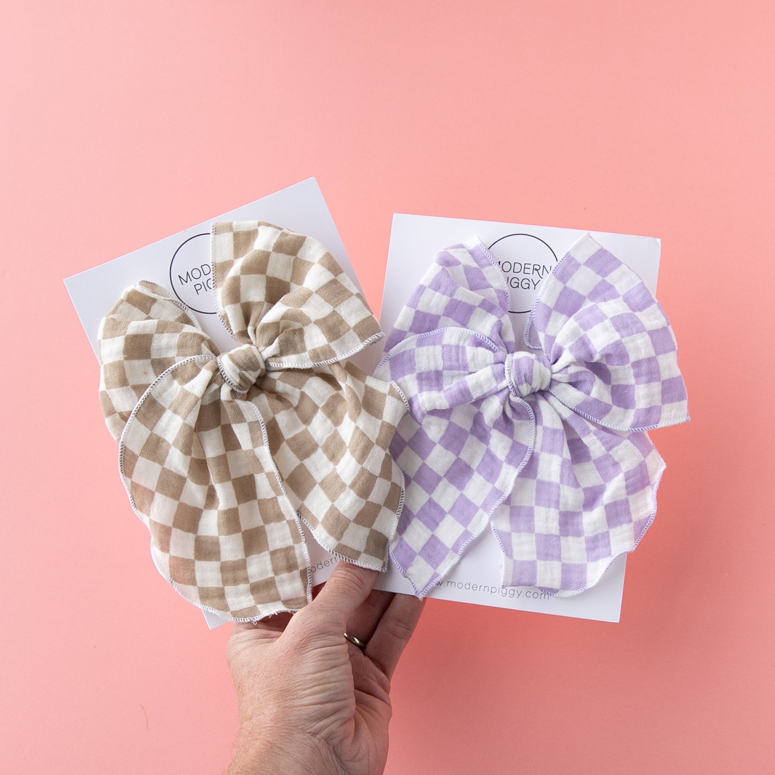 Checkerboard - Tan | Party Bow