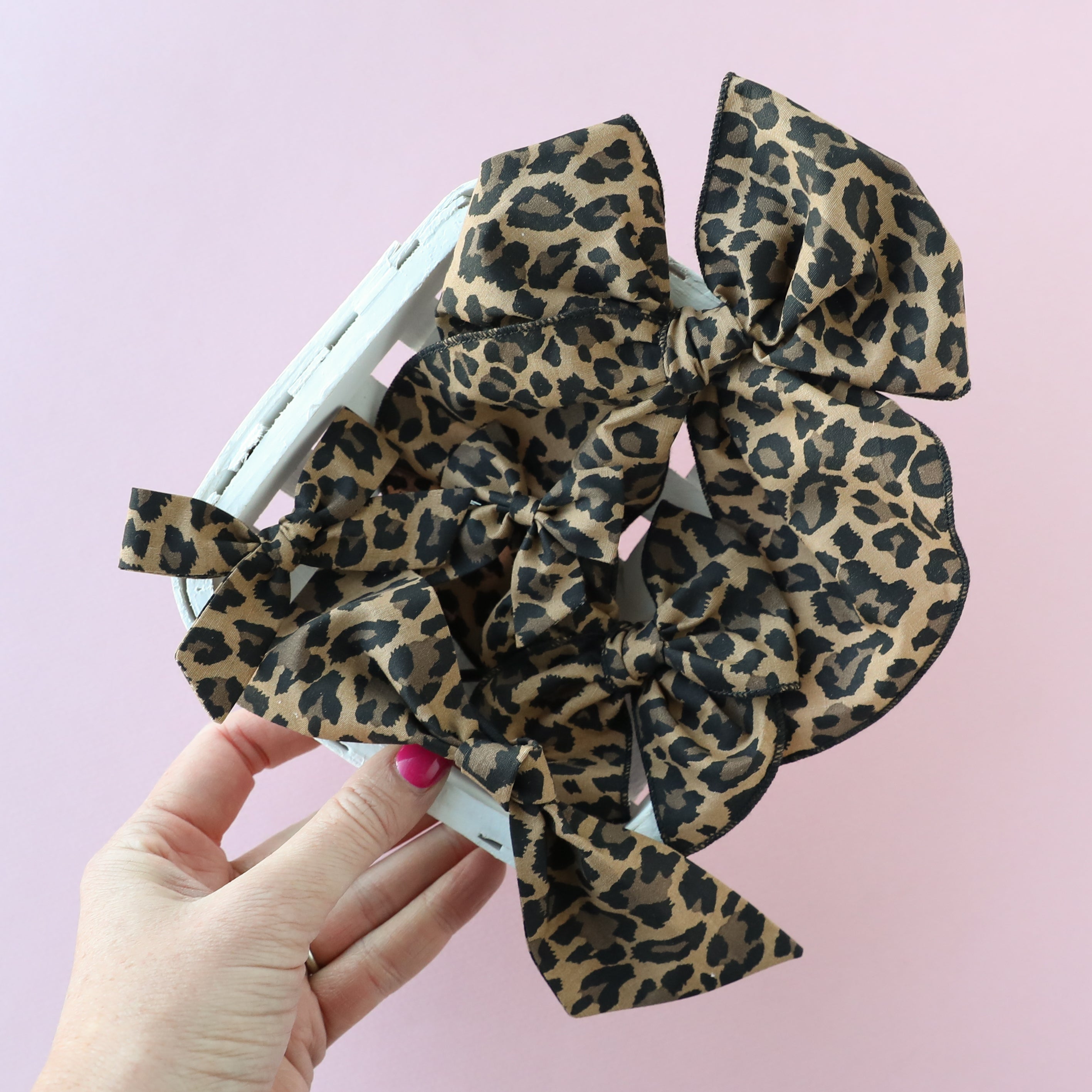 Leopard | Pigtail Set - Hand-tied Bow