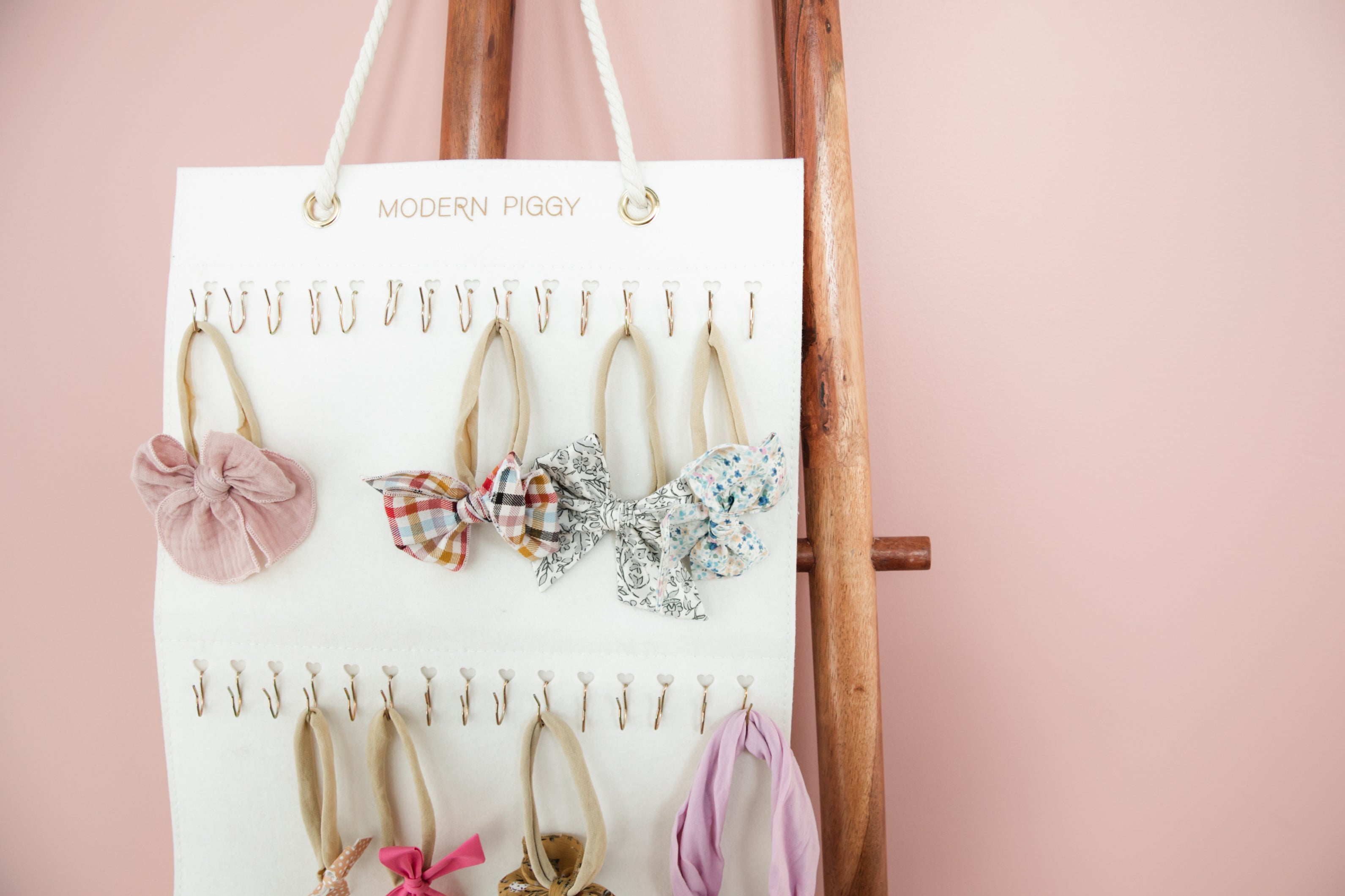 Modern Piggy Felt Bow Organizer (headbands only)