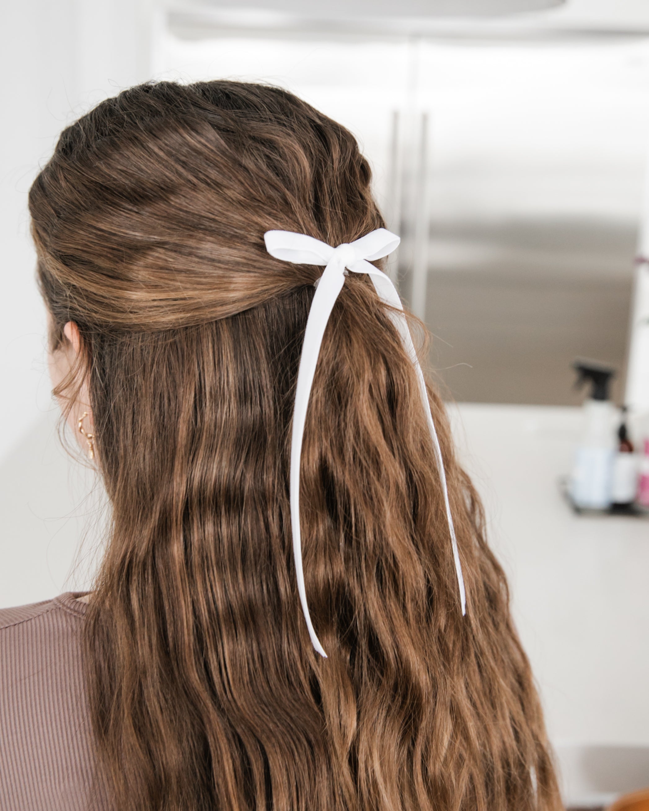 White | Statement Ribbon Bow