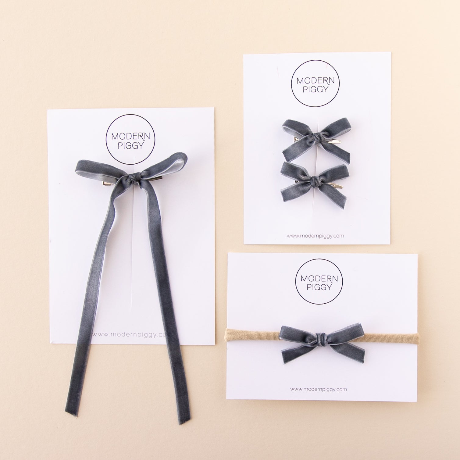 Storm | Mini Ribbon Bow - Nylon Headband