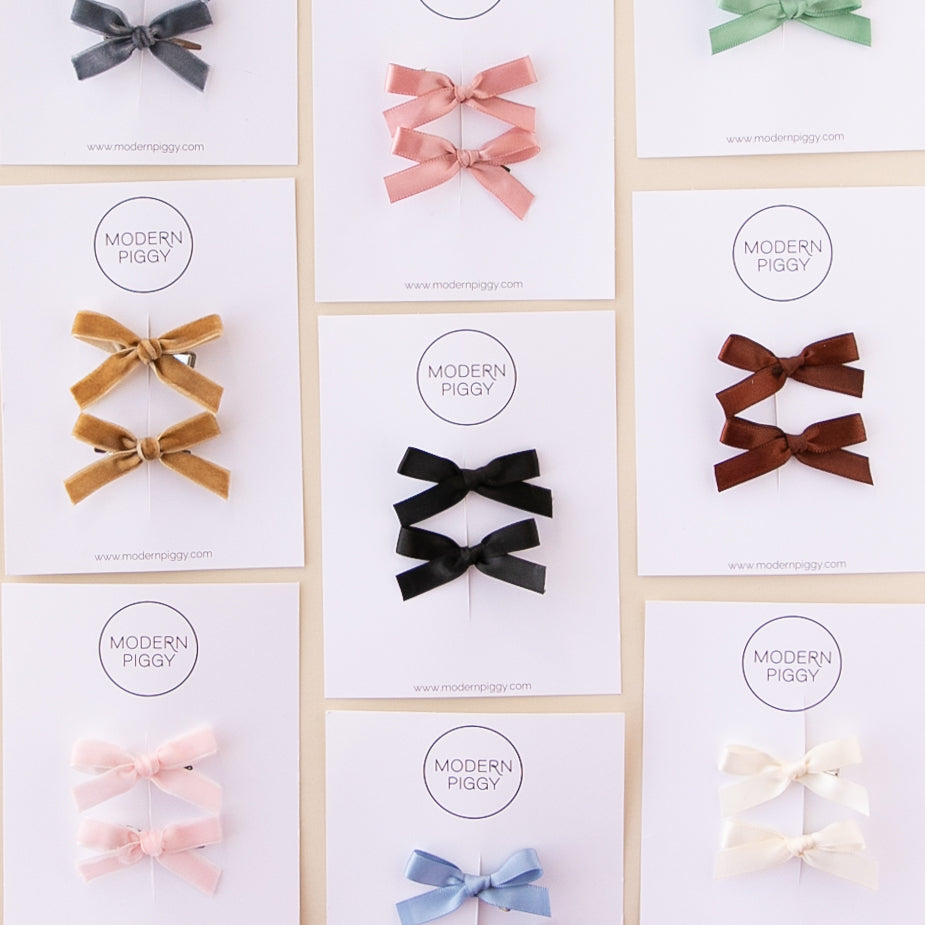 Ivory | Mini Ribbon Bow Set