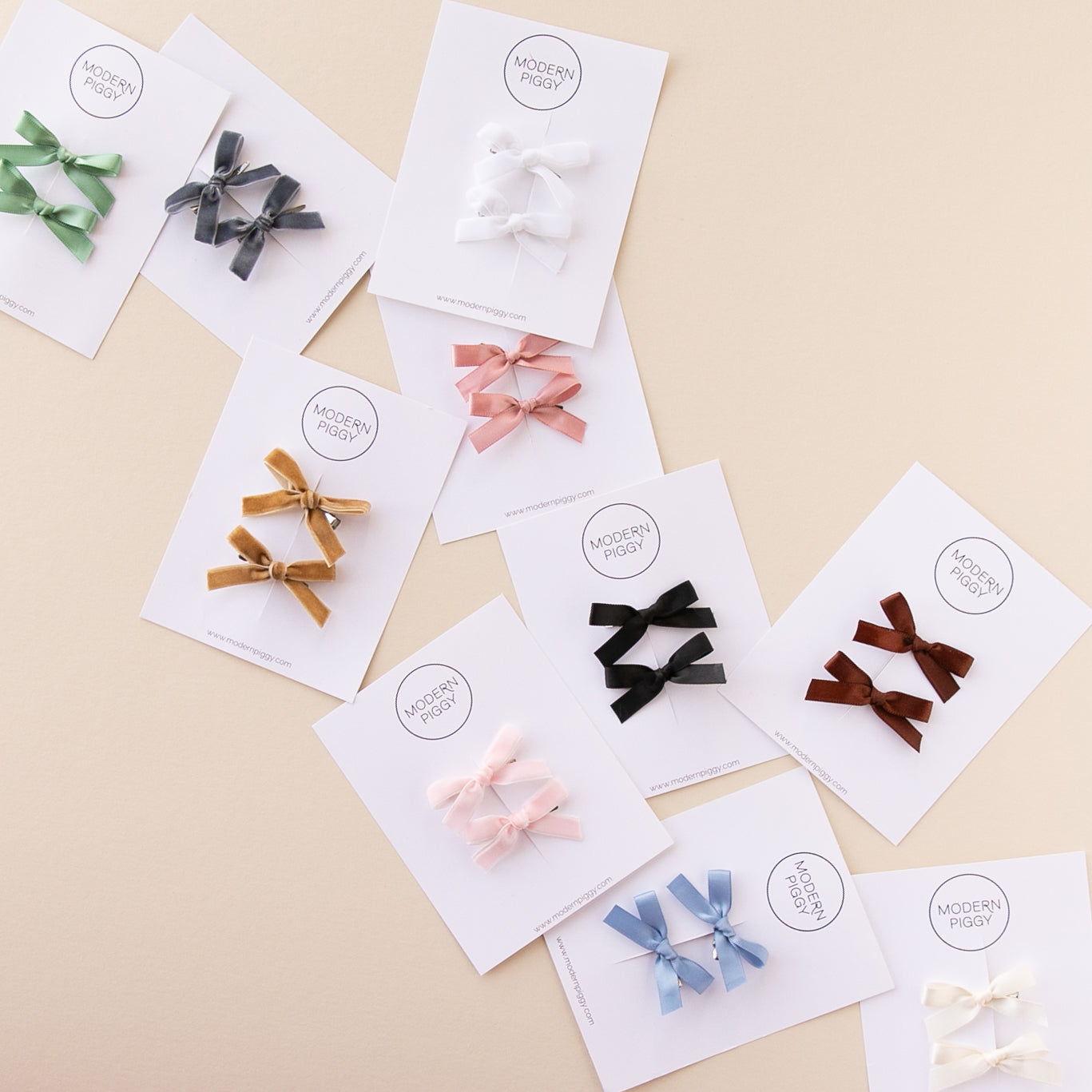 Hazelnut | Mini Ribbon Bow Set