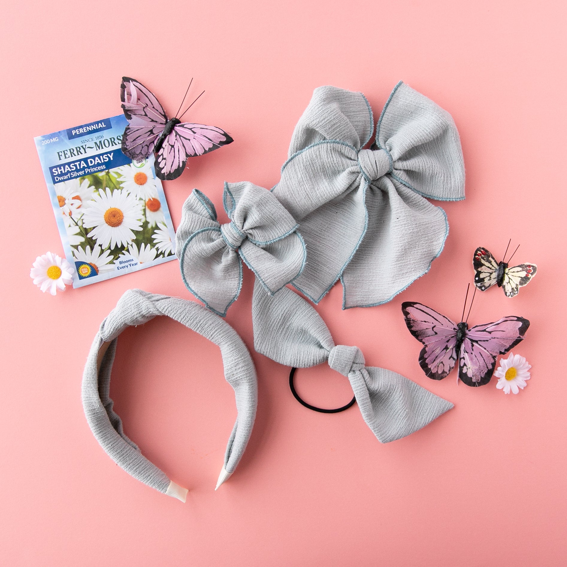 Misty Blue | Pigtail Set - Petite Party Bow