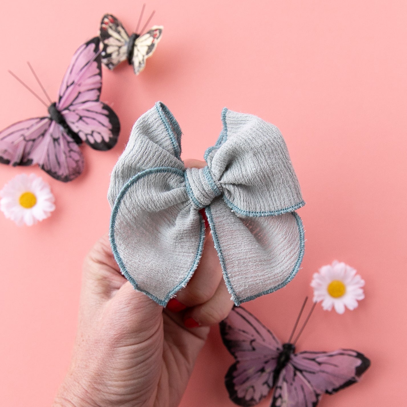 Misty Blue | Pigtail Set - Petite Party Bow