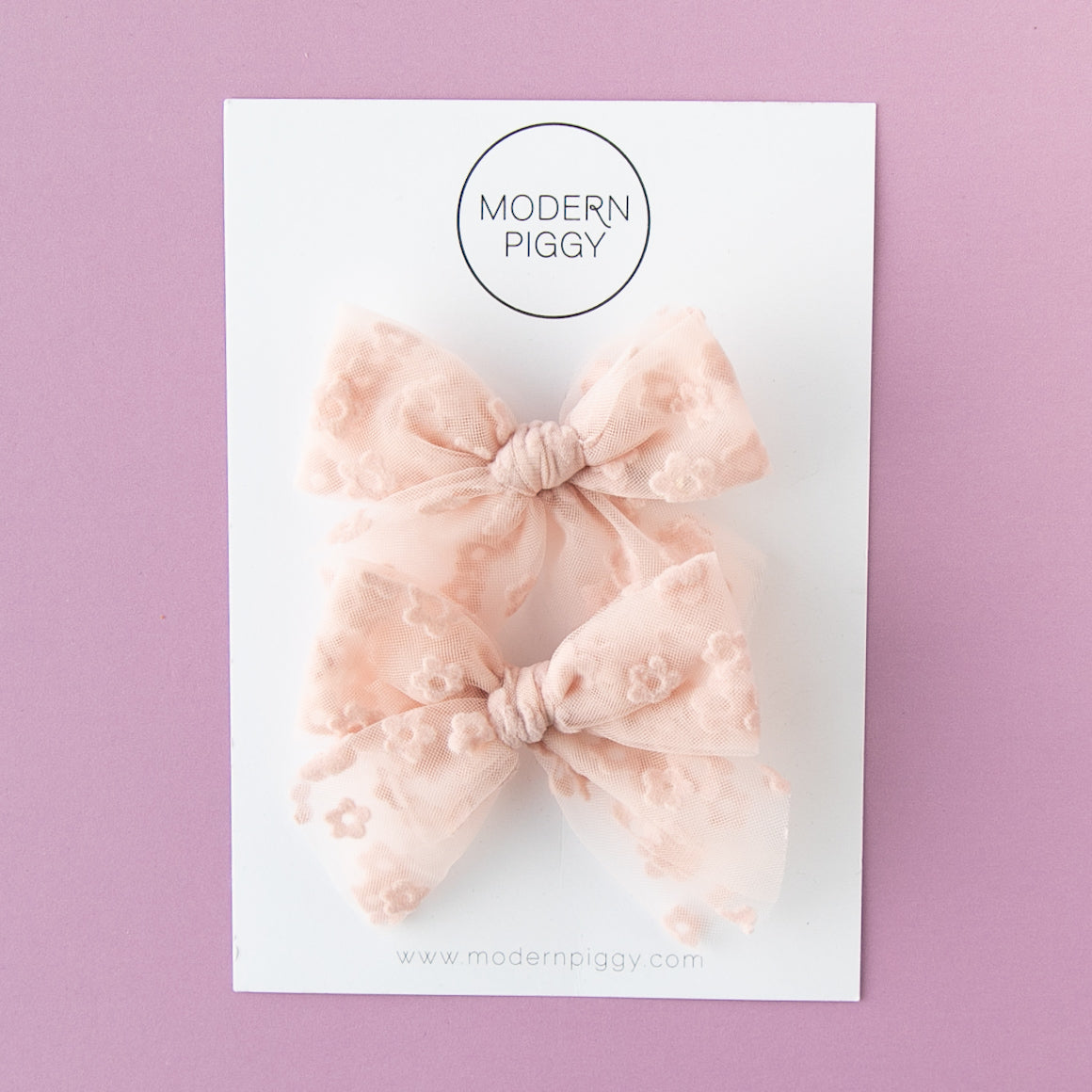 Bloom - Pink | Tulle Bow - Pigtail Set