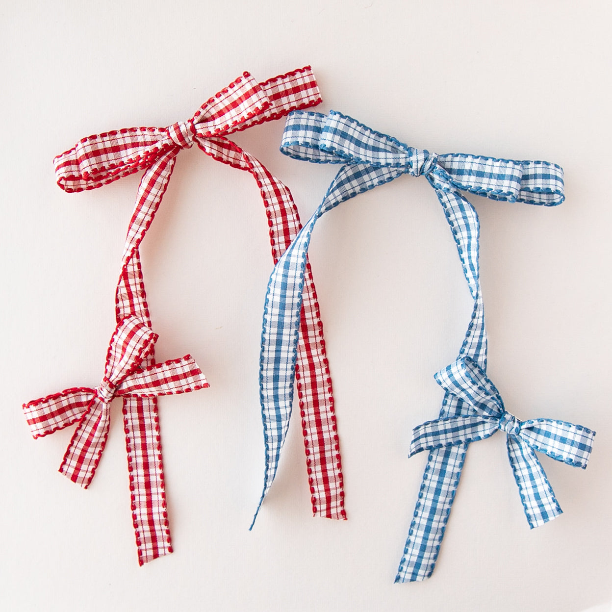 Picnic - Red | Pigtail Set - Ribbon Bow