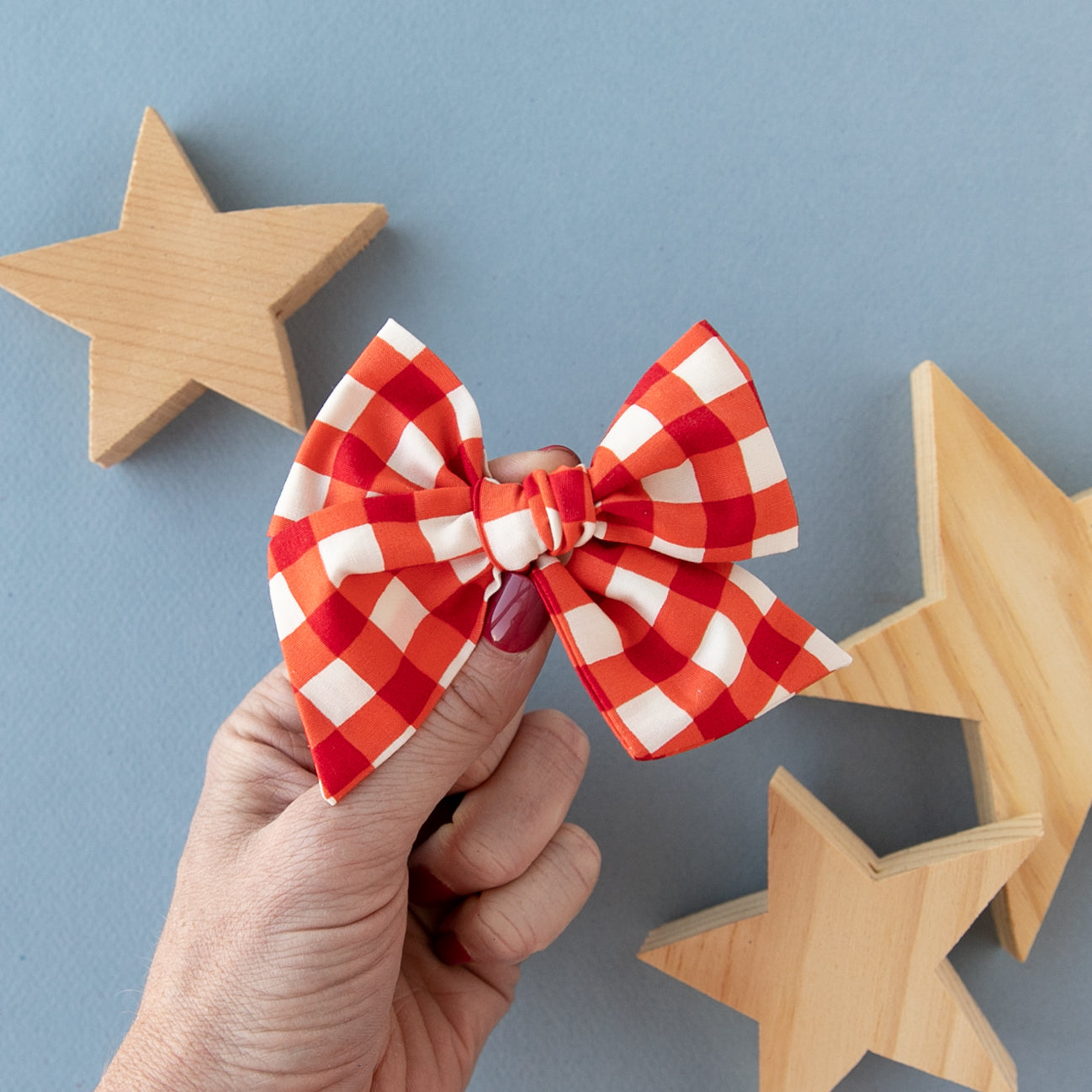 Red Gingham | Oversized Hand-tied Bow