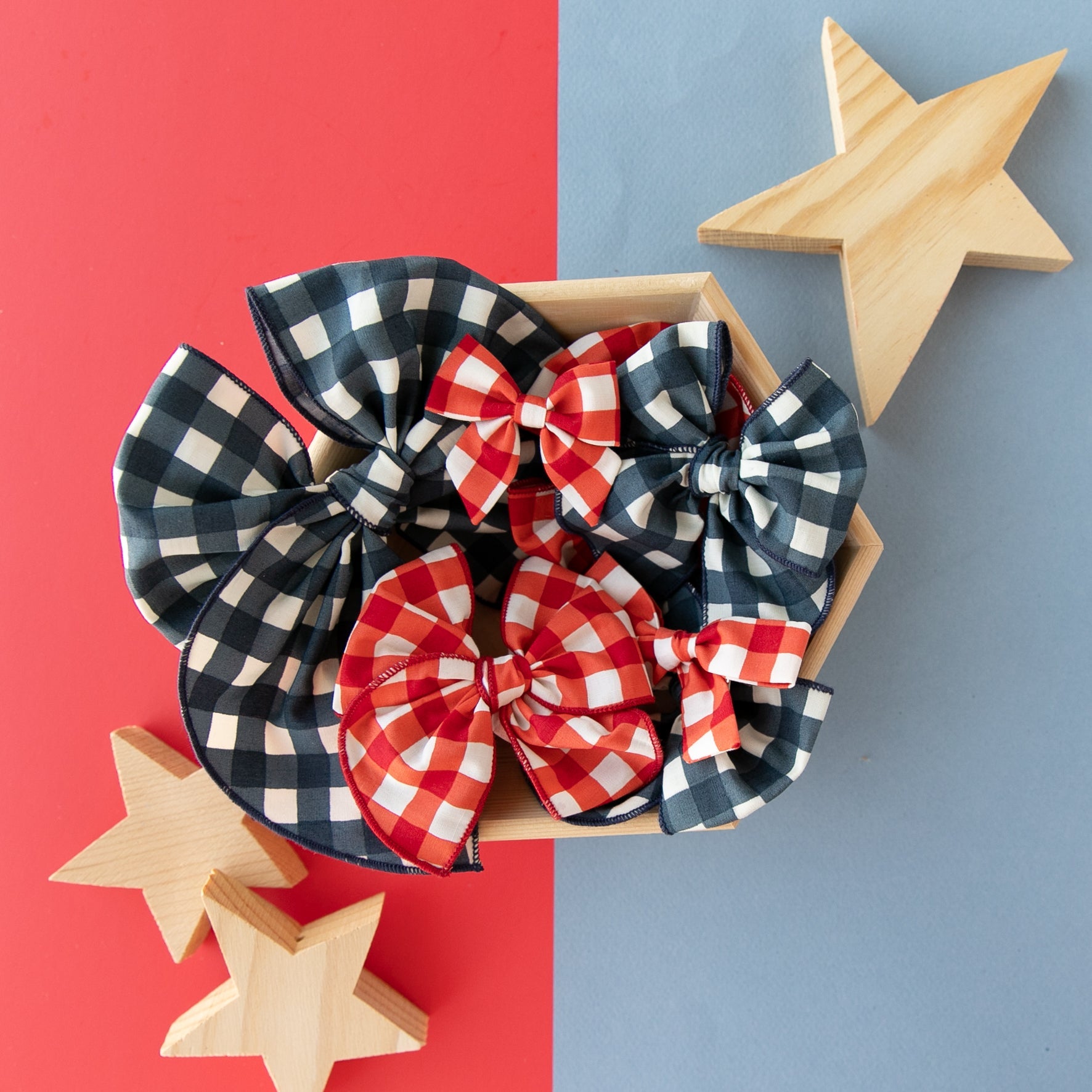 Red Gingham | Petite Party Bow