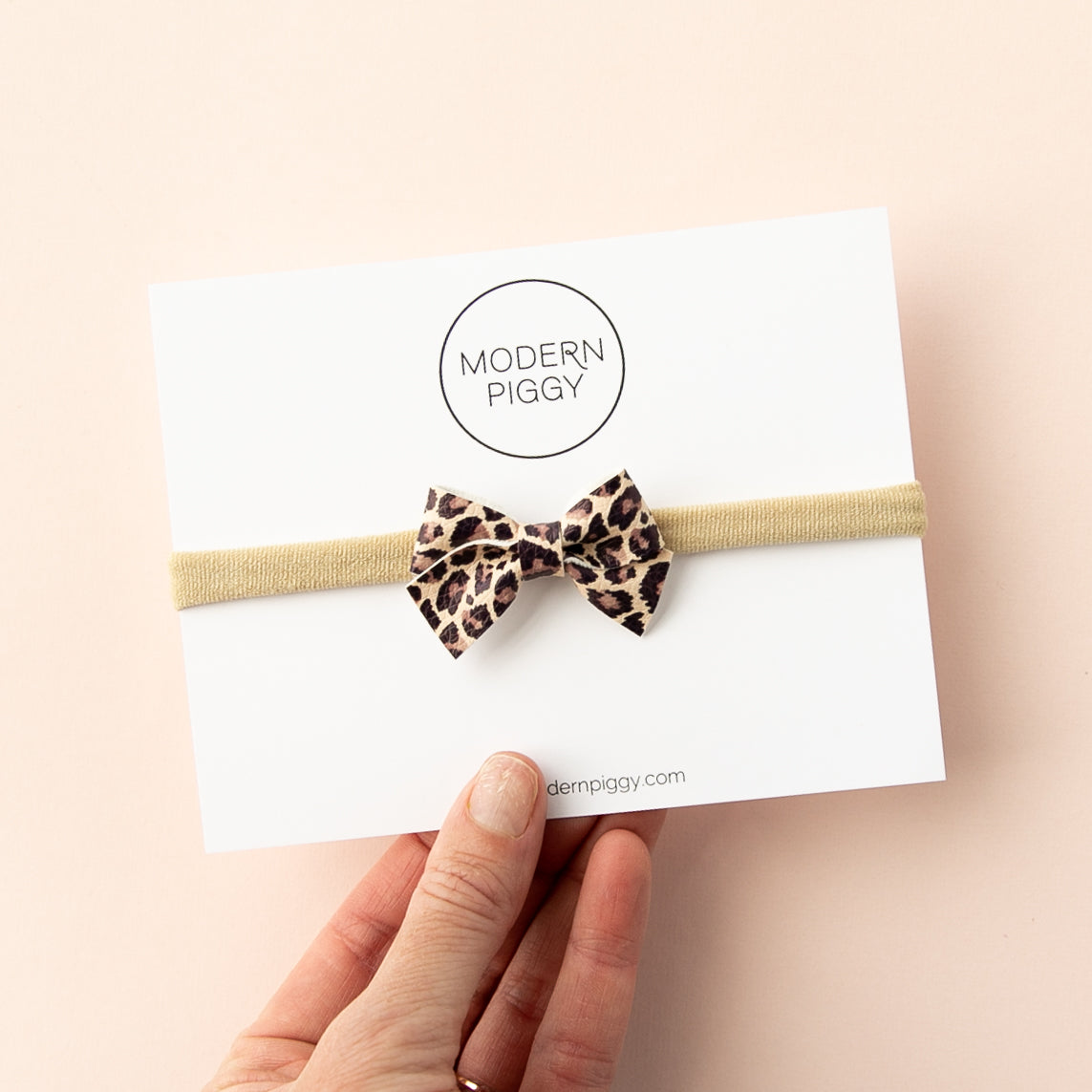 Leopard | Leather Baby Bow