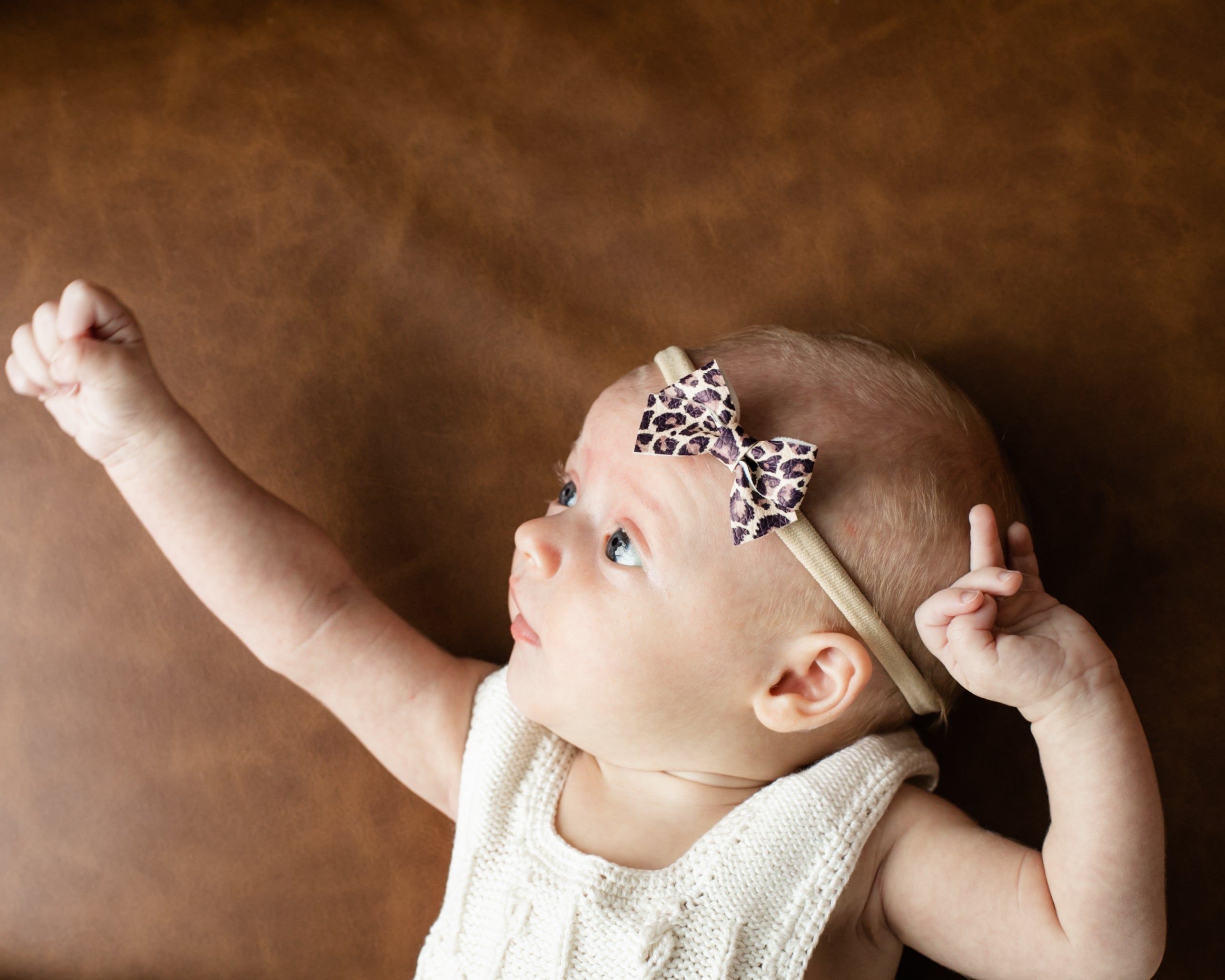 Leopard | Leather Baby Bow