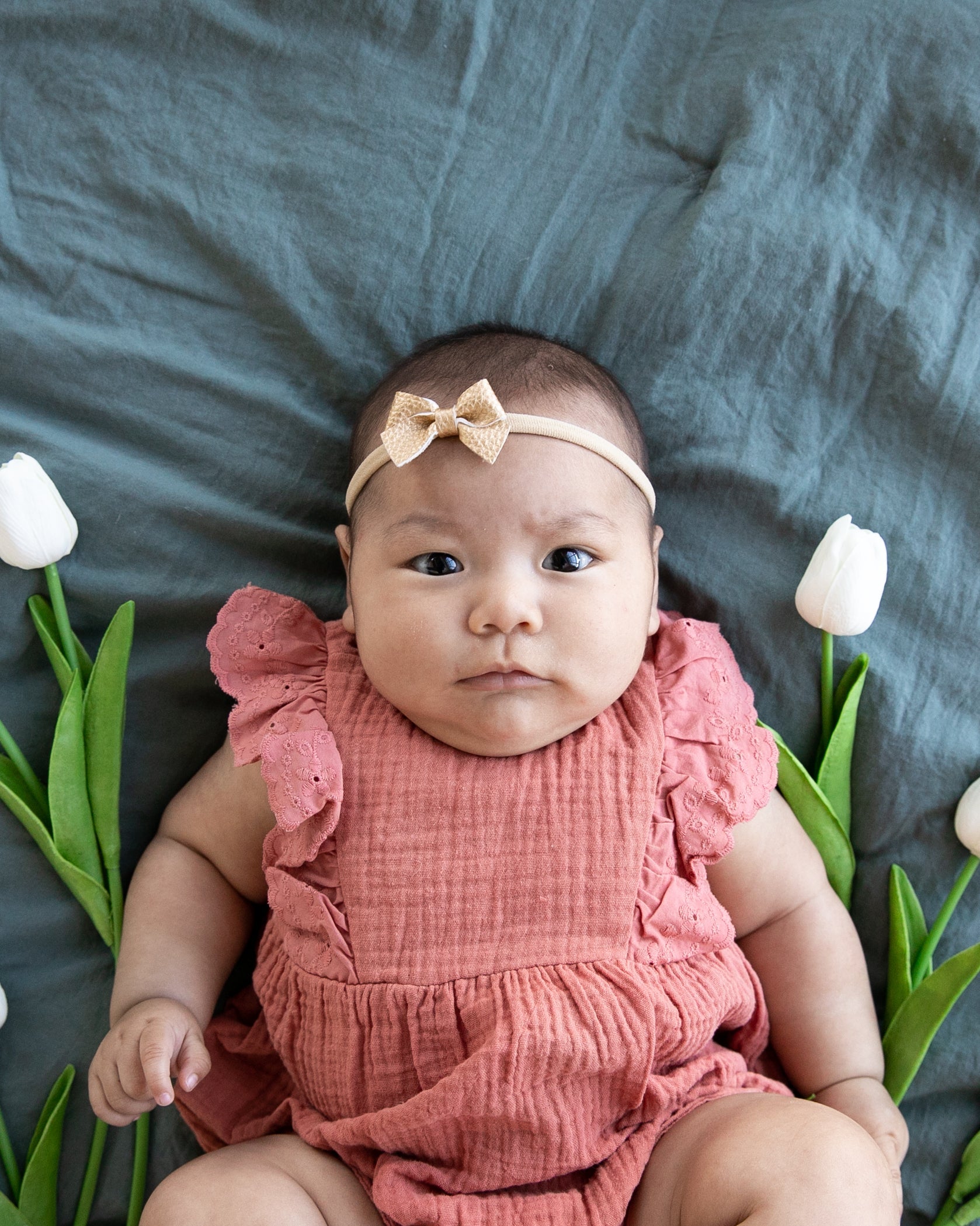 Gold | Leather Baby Bow