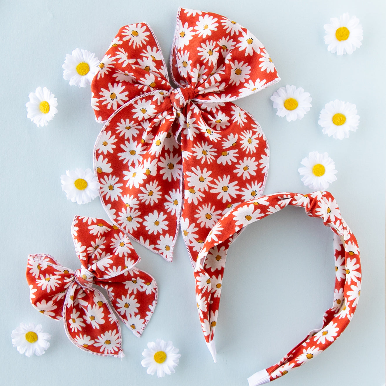 Sunset Daisy | Pigtail Set - Petite Party Bow