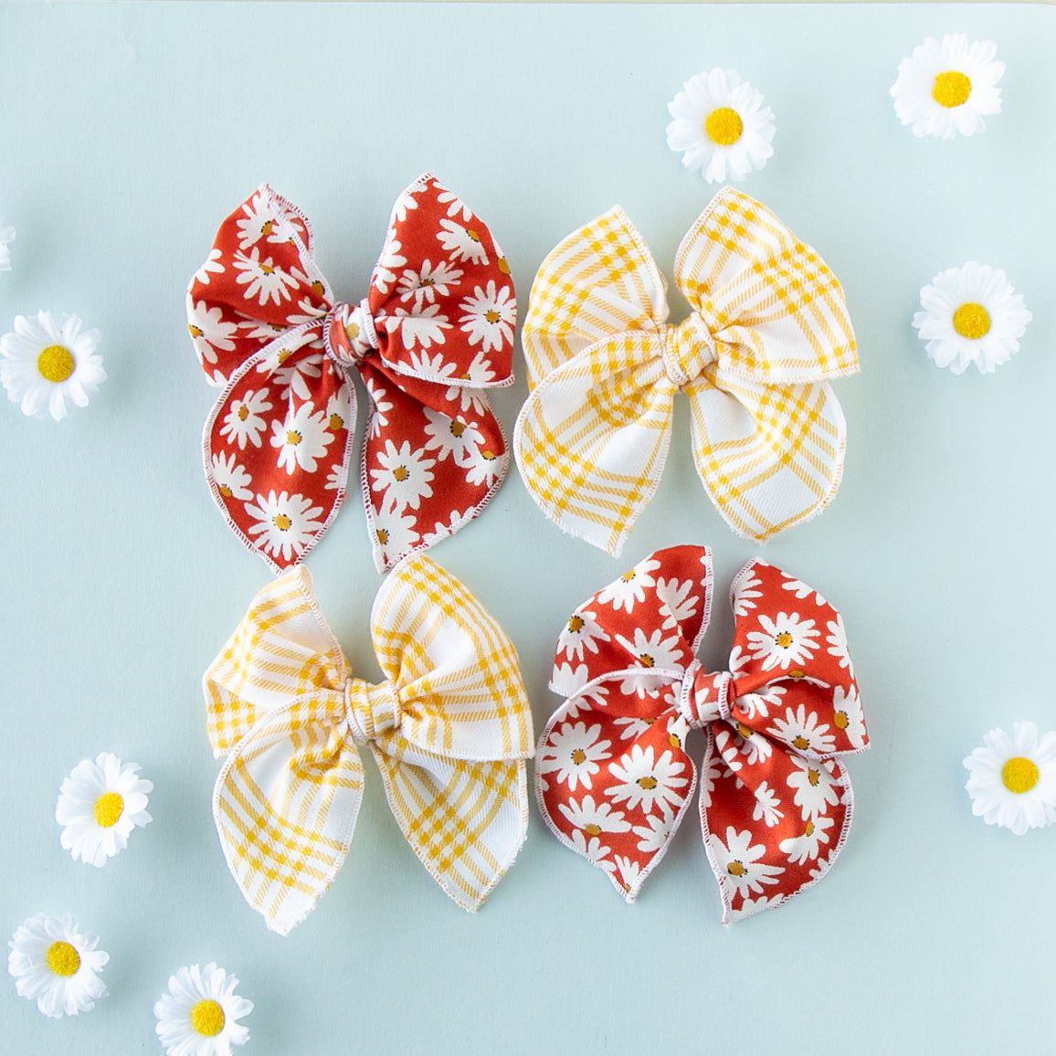 Sunset Daisy | Pigtail Set - Petite Party Bow