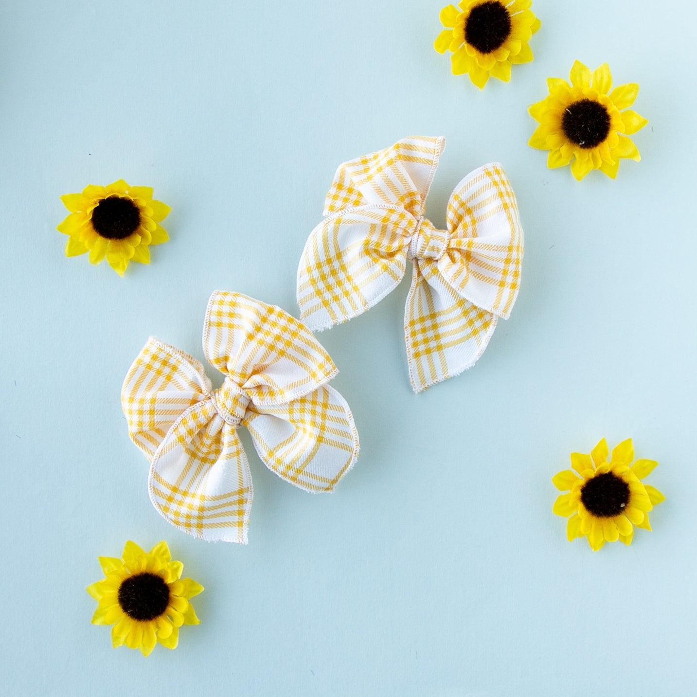 Sunflower Plaid | Petite Party Bow