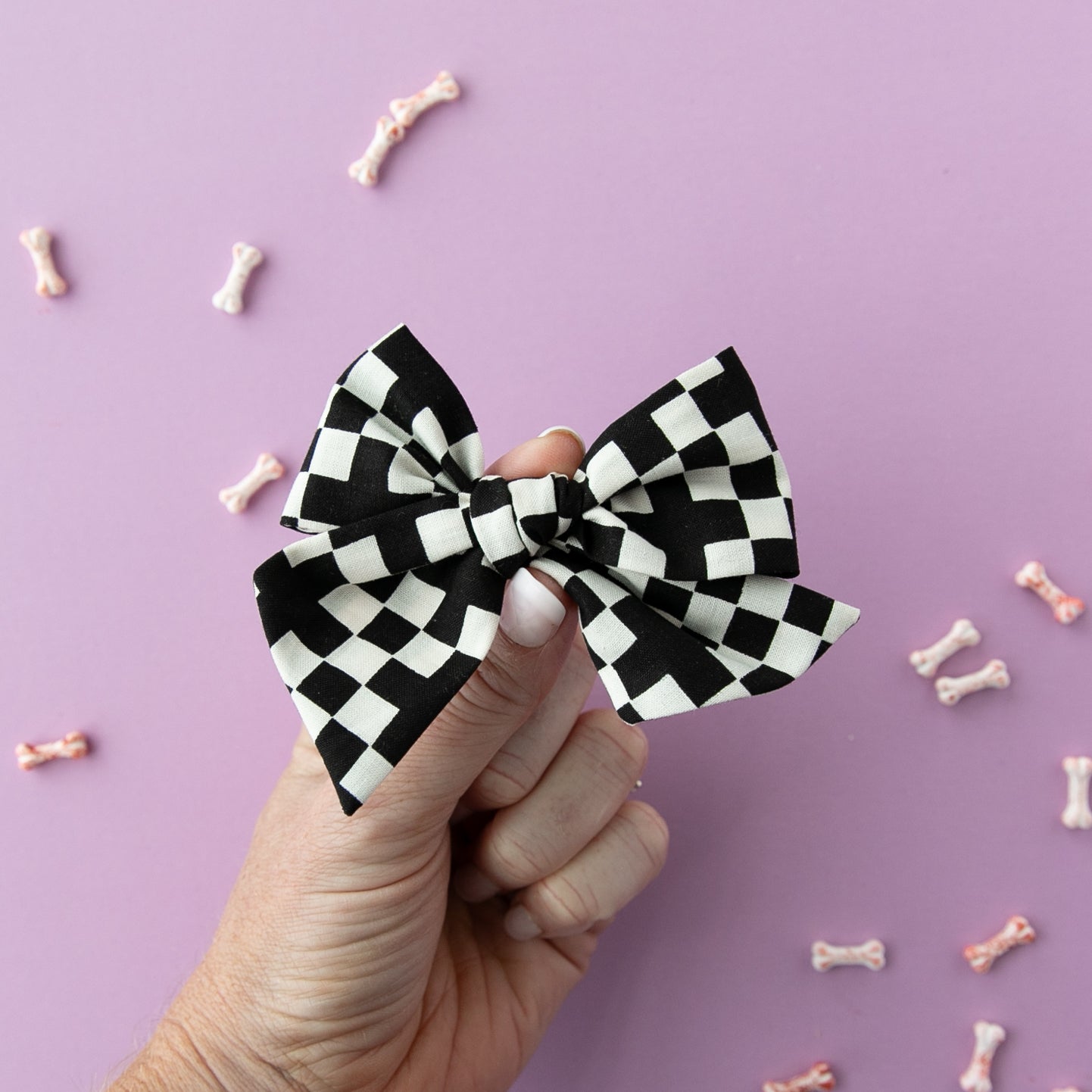 Checkers | Oversized Hand-tied Bow