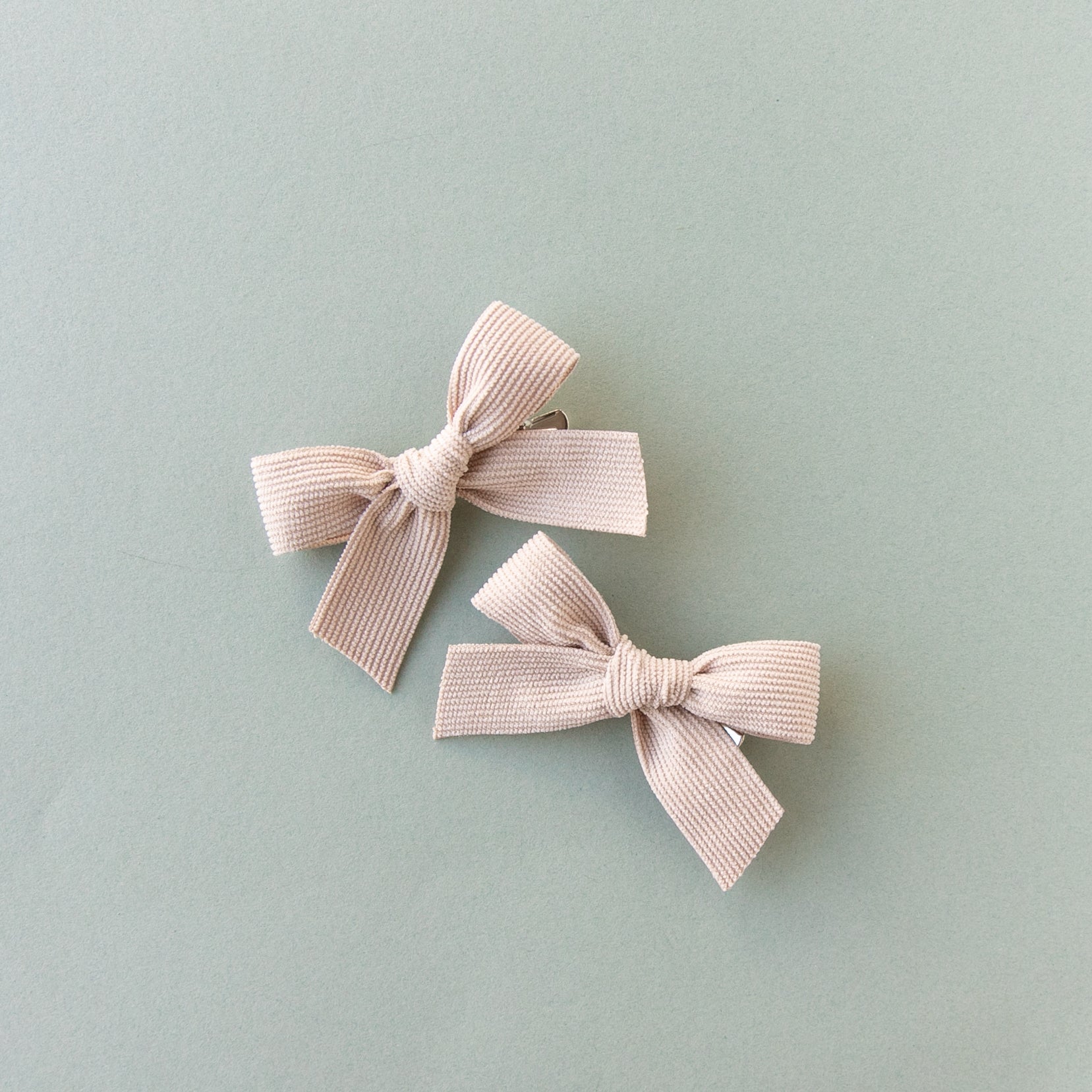 Cotton | Pigtail Set - Corduroy Ribbon Bow